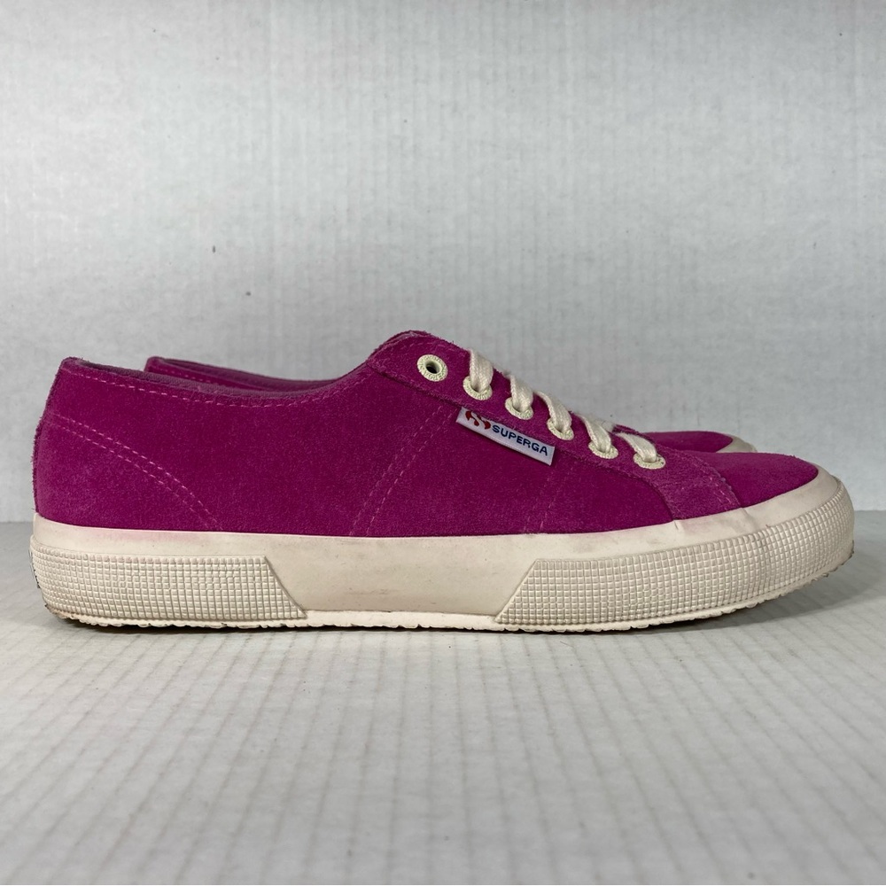 Superga 2750 Suecotlinw Size 8 Womens Shoes Purple Pink White Suede Leather Chic